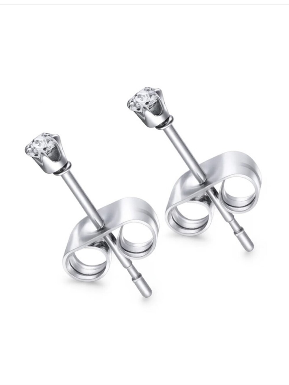 2mm CZ Stud Earrings | Stainless Steel Hypoallergenic Minimalist Everyday